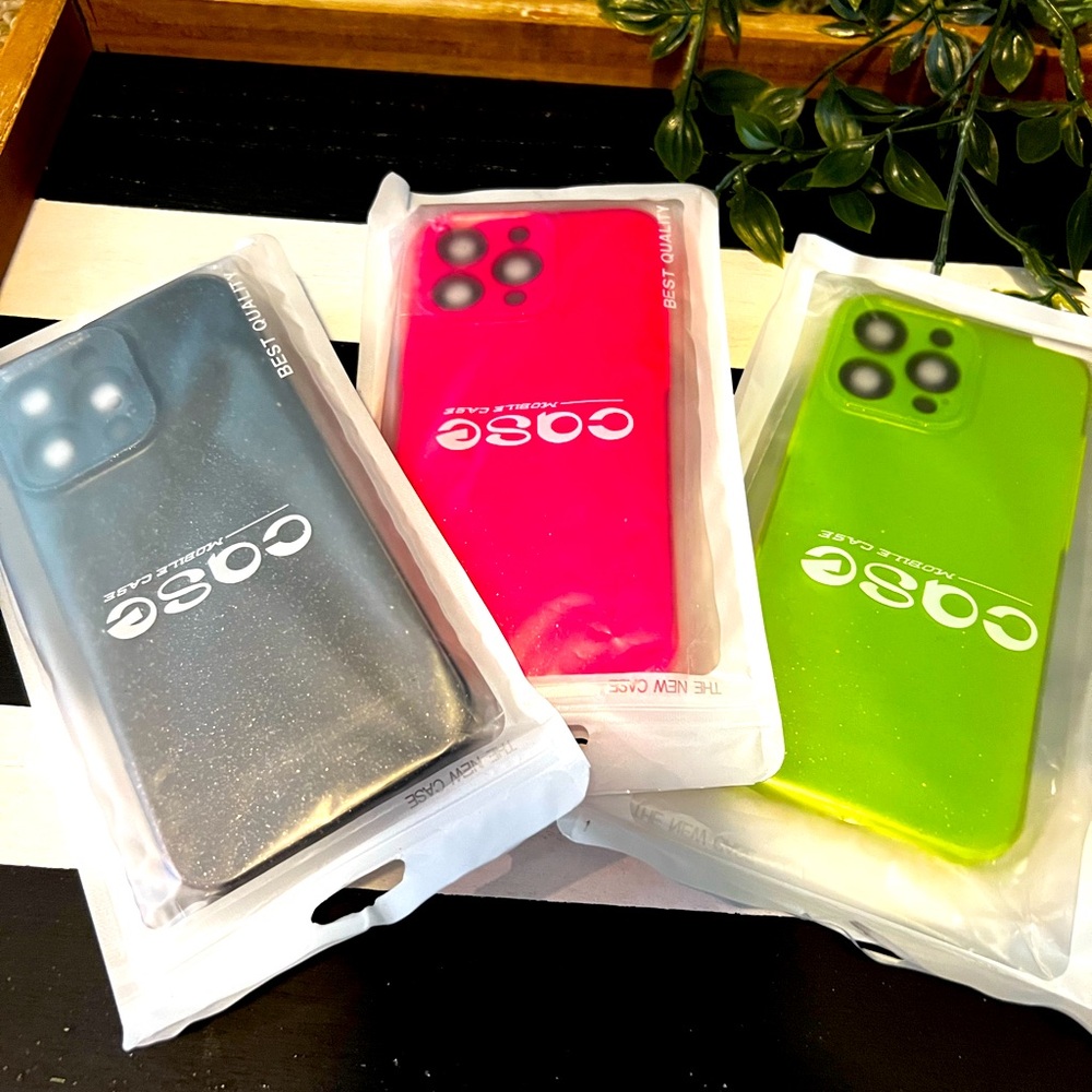 COS Black/ Pink/Green Glitter iPhone 16 pro max Cases Durable Silicone NWT